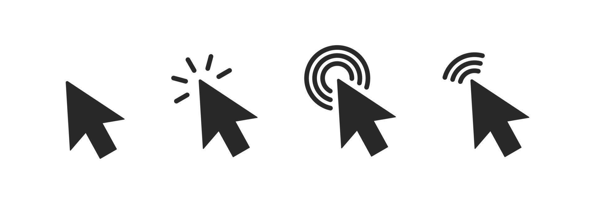 cursor íconos colocar, incluso un regular cursor, hacer clic, flotar, y selección indicadores, Perfecto para web diseño, ui ux, y relacionados con la interacción visual diseños vector