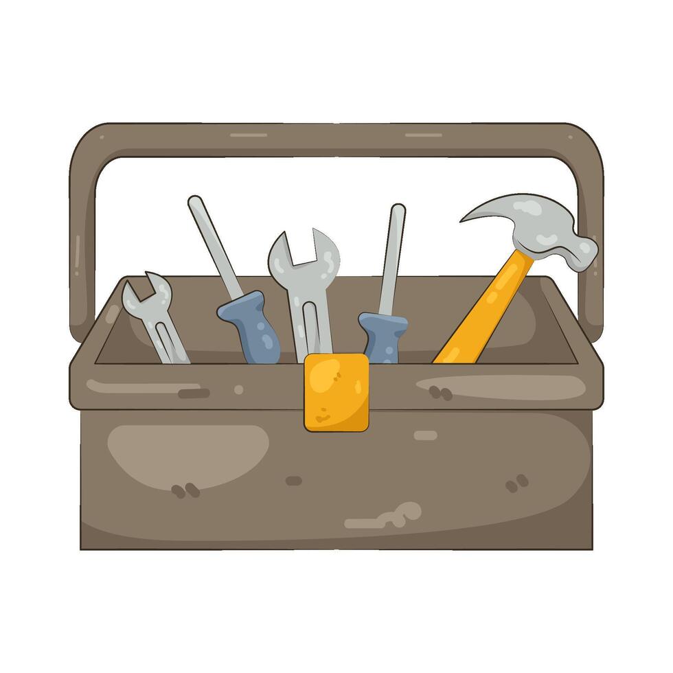 Illustration of Toolbox with Hand Tools vector