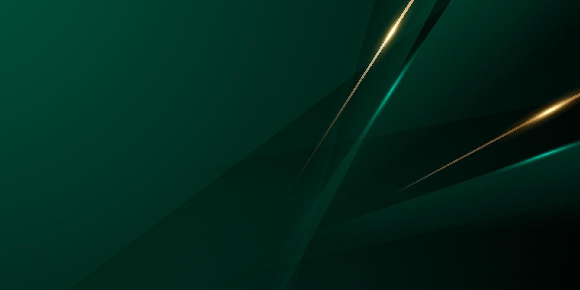 Green and gold abstract background with a light effect vector