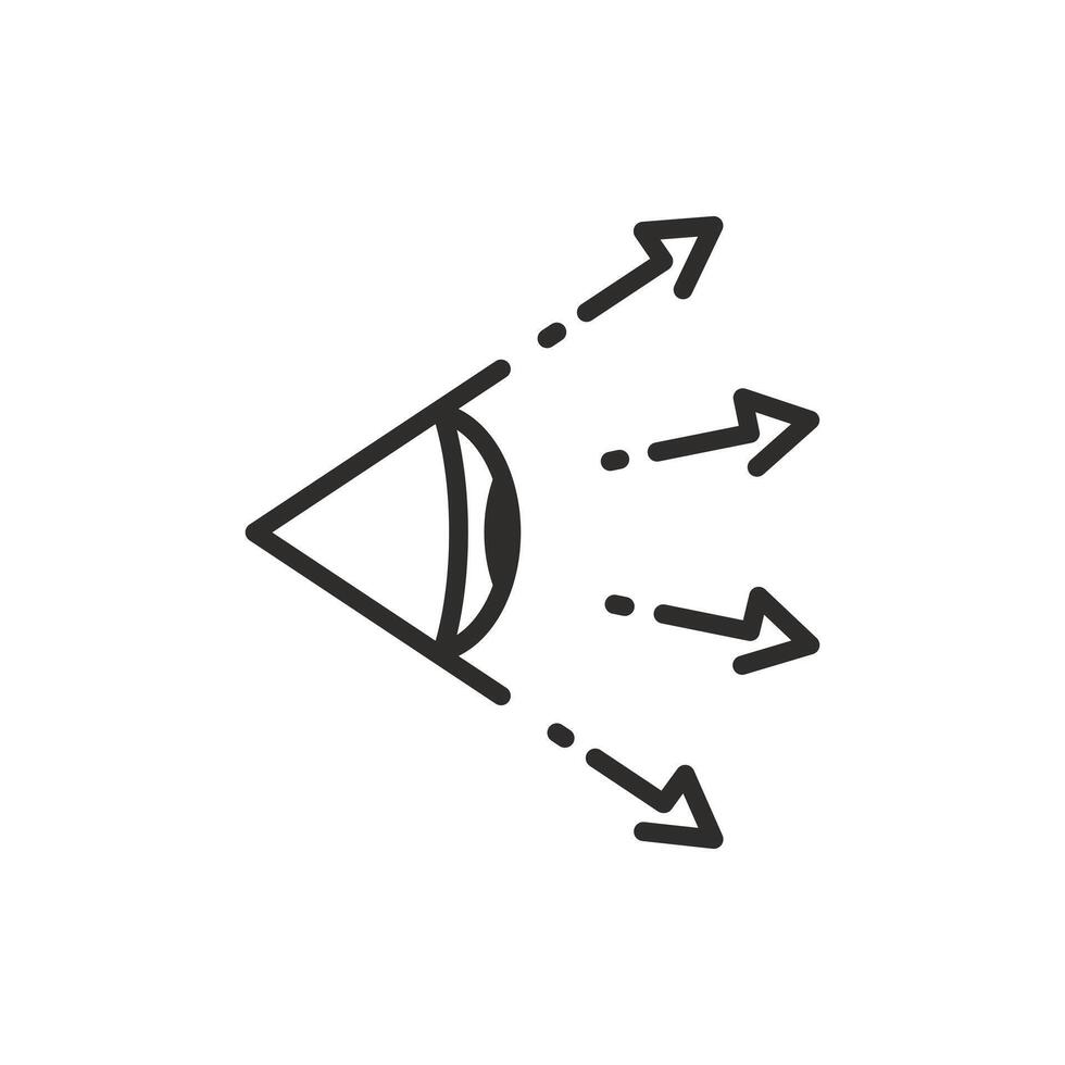 share vision icon, look future, perspective distribution, view, thin line symbol on white background vector