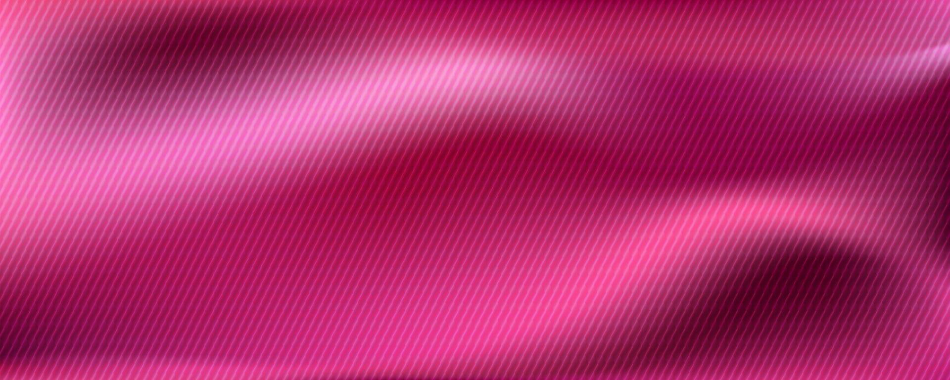 Trendy fuchsia gradient with ribbed fractal glass texture. Abstract fractal glass effect. Futuristic distortion. Ribbed glass blur template. vector