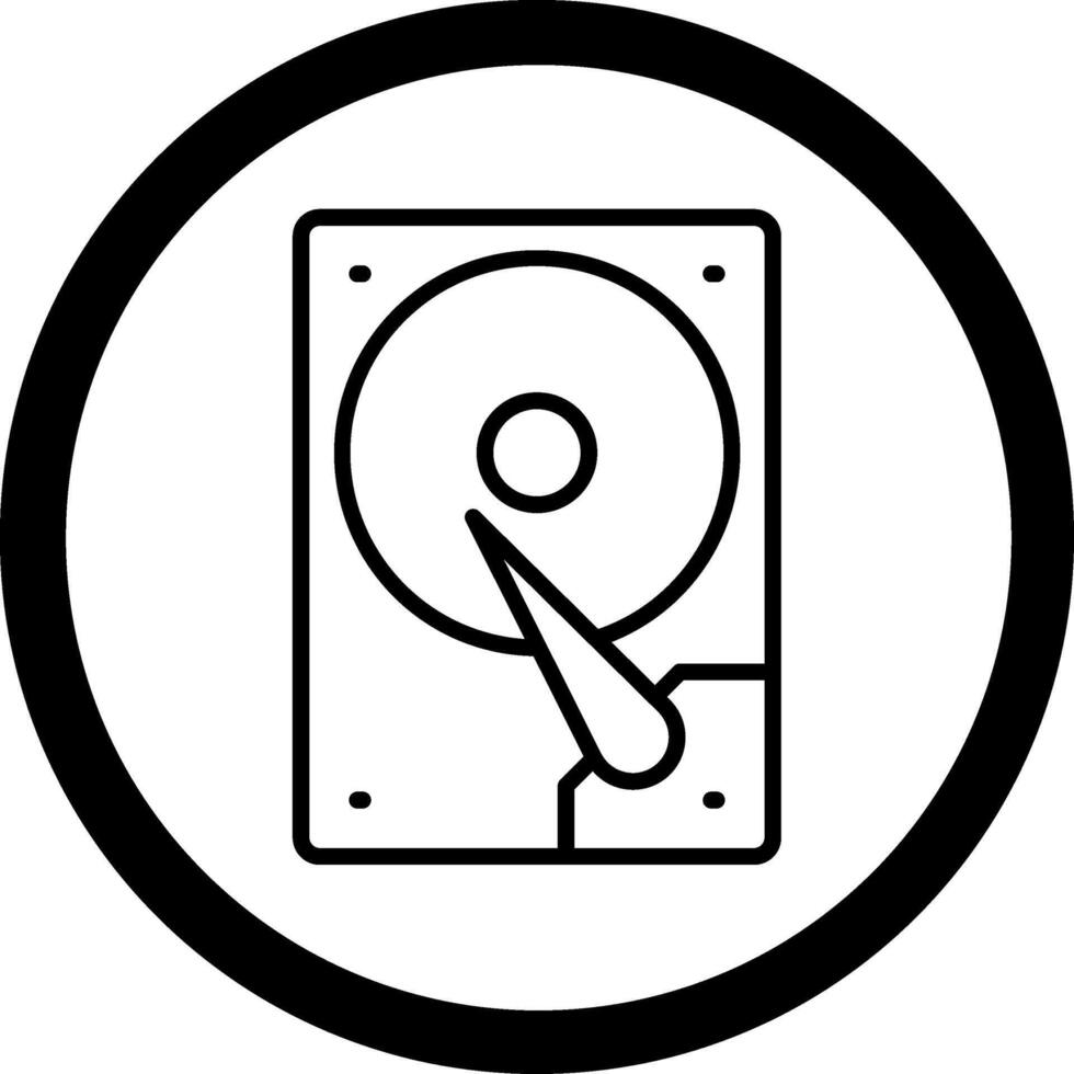 Hard Disk Color Block Style Badge vector