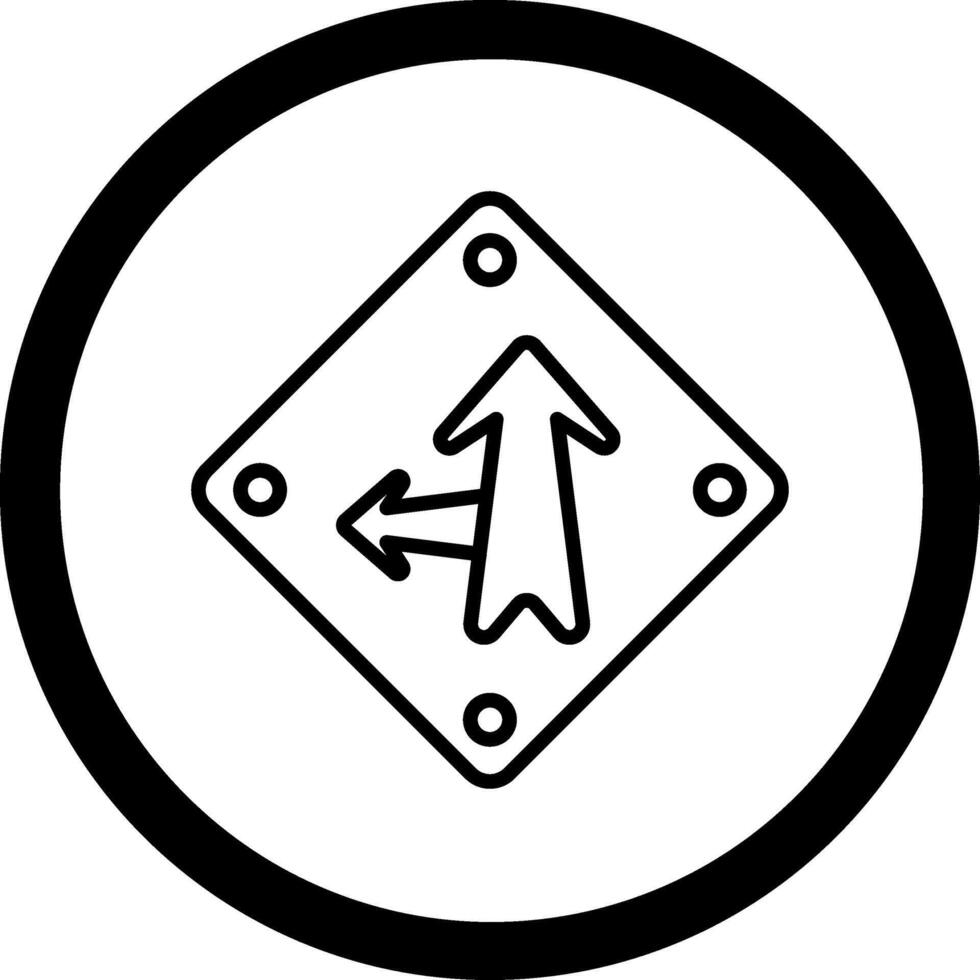 Go Straight Or Left Custom Line Based Element vector