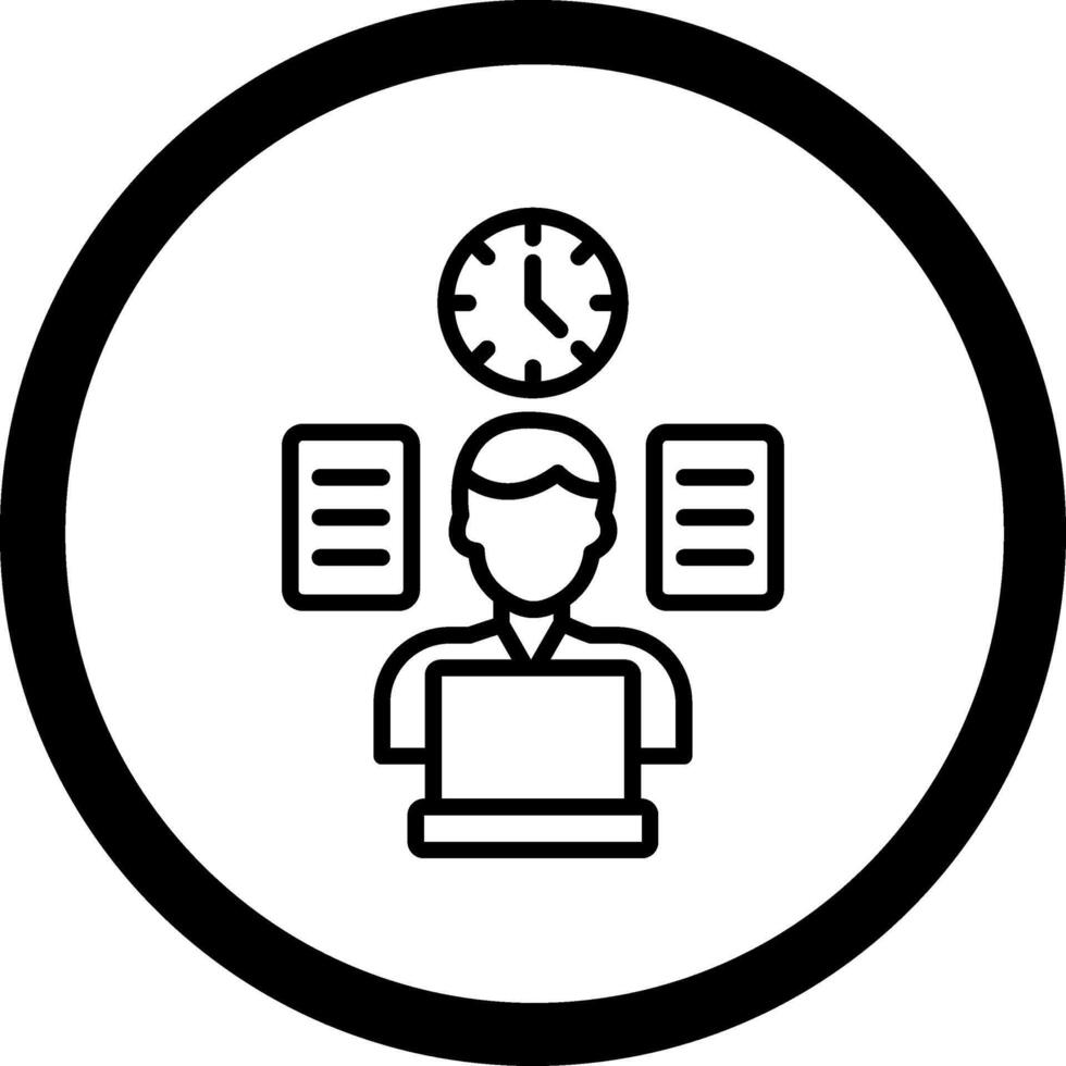 Multitasking Outlined Frame Graphic Object vector