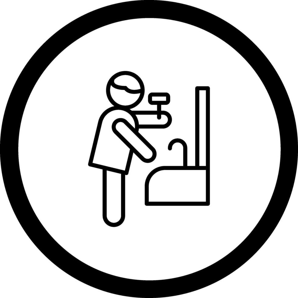 Man Shaving Thin Graphic Shape Form vector