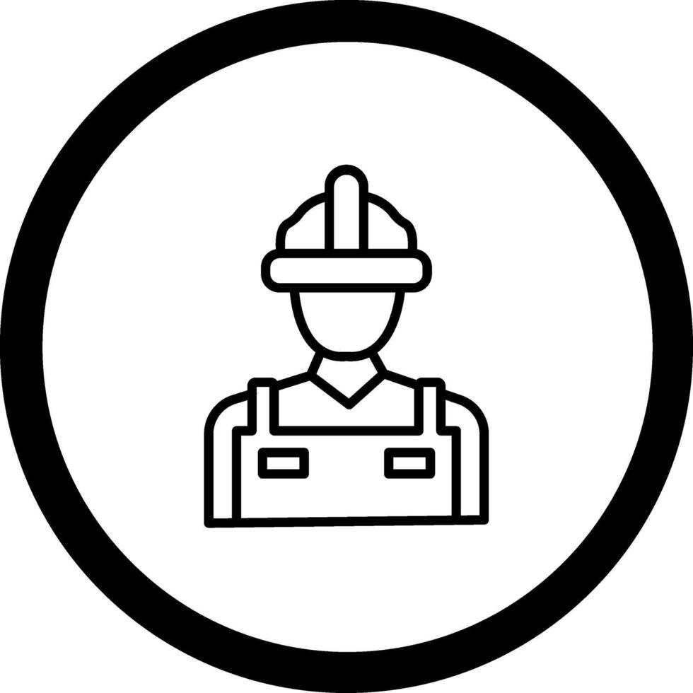 Man Engineer Working Geometric Style Design Badge vector