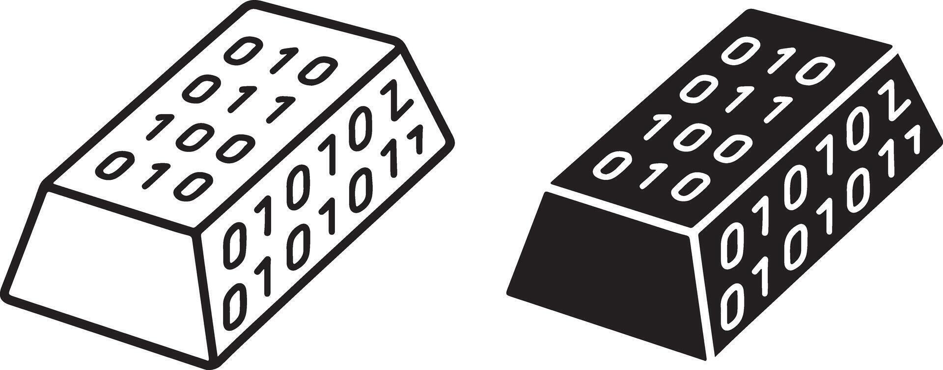 Binary block icon vector