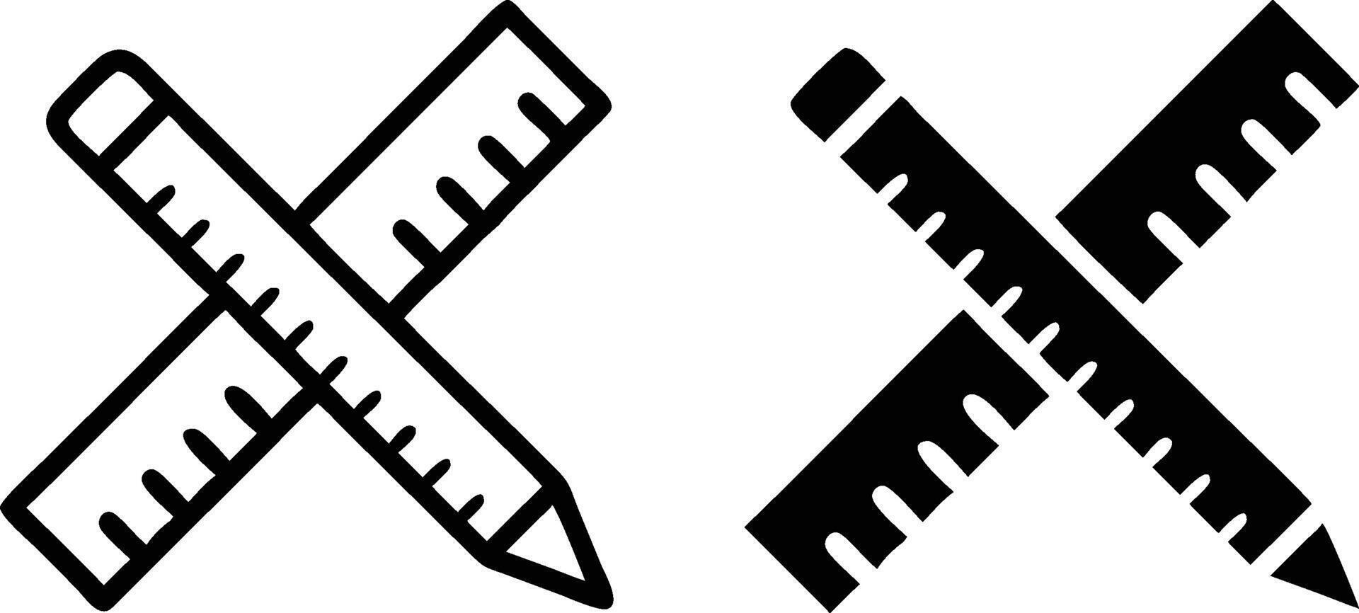 Two rulers with different shapes and sizes vector