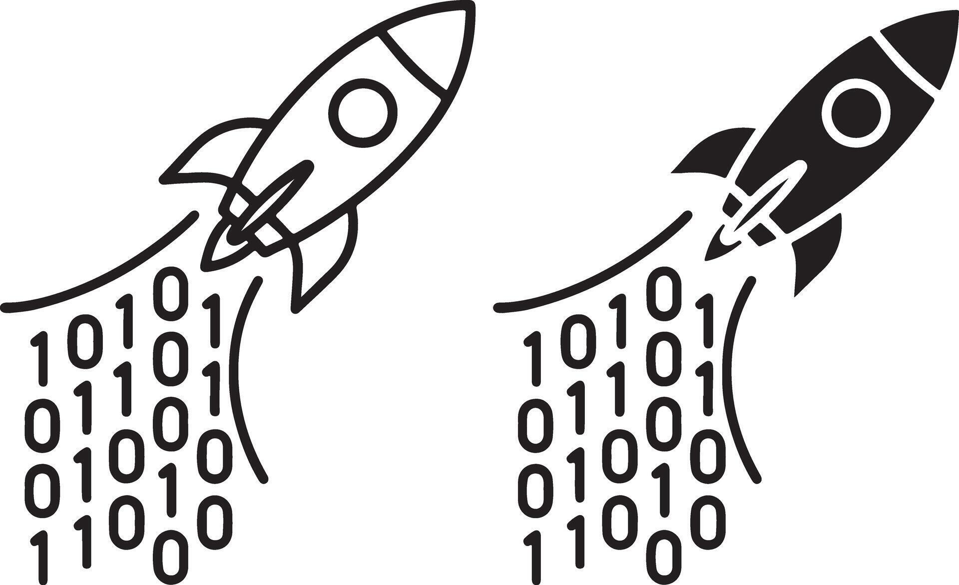 Binary code rocket illustration 71402224 Vector Art at Vecteezy