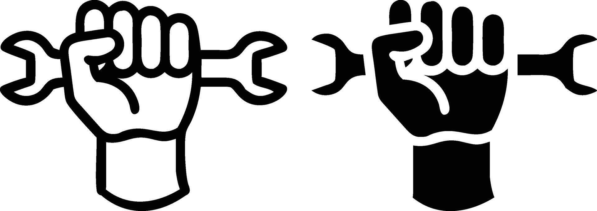 Two hands holding a bone and a bone in each hand vector