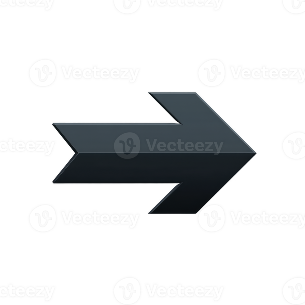 Sleek black arrow pointing to right on transparent background, symbolizing direction or movement. arrow is bold and simple, ideal for design or navigation purposes png