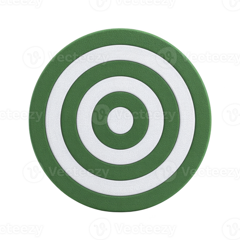 Green and white circular target with concentric rings is displayed, often used for archery or shooting practice. design is simple and symmetrical, creating sense of focus png