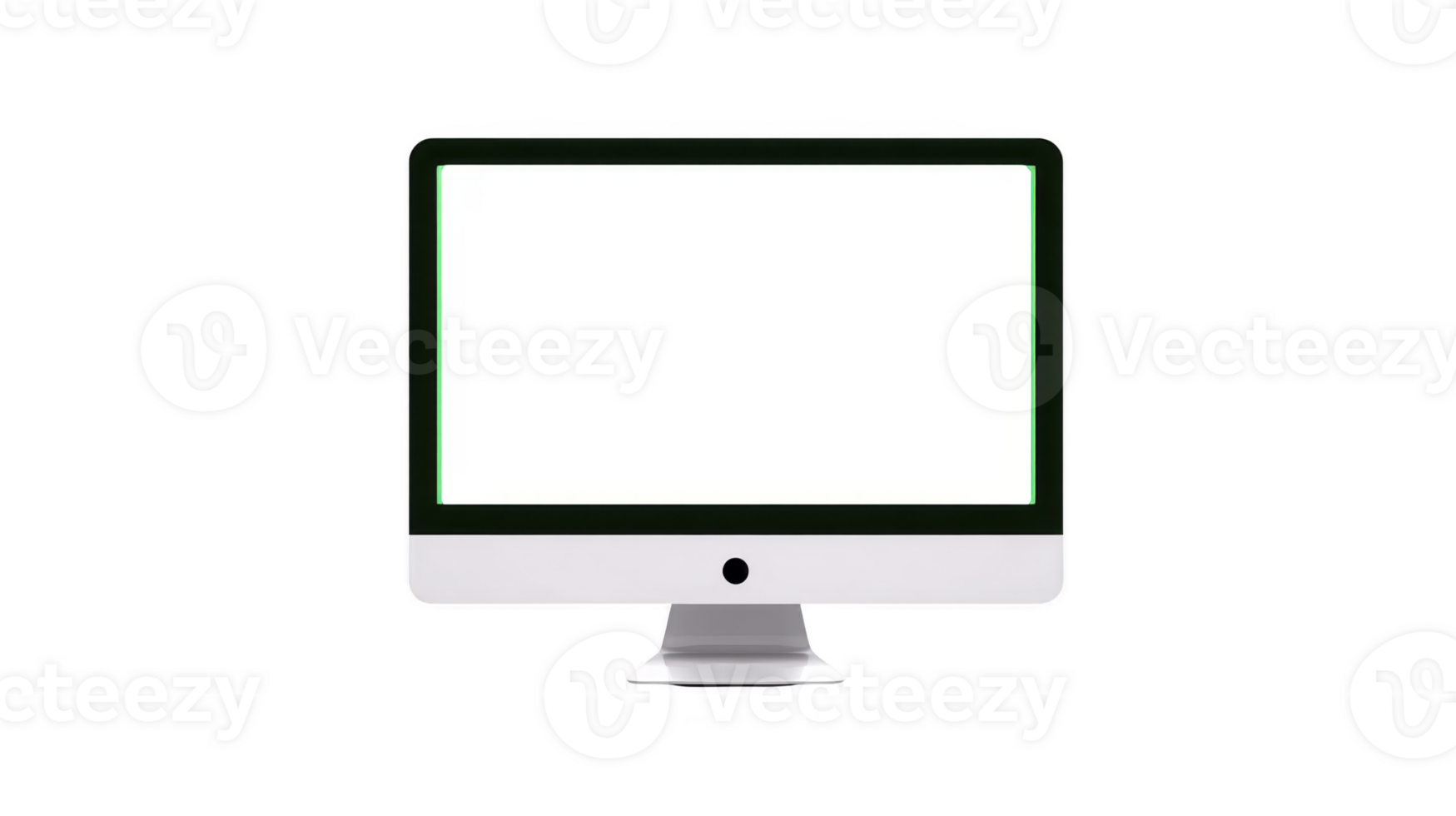 Sleek, modern computer monitor with blank white screen is displayed against plain background, emphasizing its minimalist design and functionality png