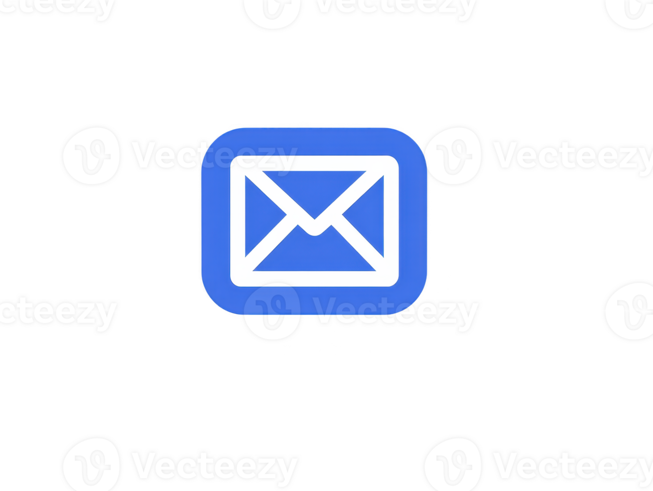 Email icon design featuring blue background with white envelope symbol, representing communication and digital messaging. This graphic is ideal for illustrating concepts related to email services png