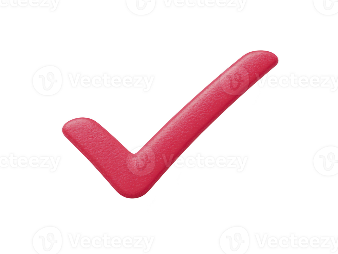 Vibrant red check mark symbolizing approval and success, designed with textured finish for modern look. This graphic element is perfect for conveying positive messages in various contexts png
