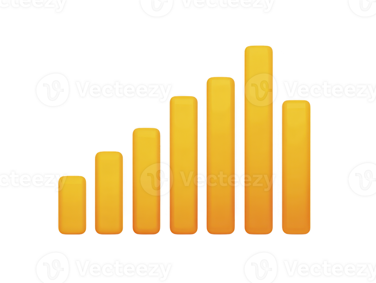 vibrant Jaune bar graphique représentant Les données croissance et progrès, mettant en valeur en augmentant valeurs dans visuellement attirant manière. cette graphique symbolise Succès et amélioration dans divers des champs png