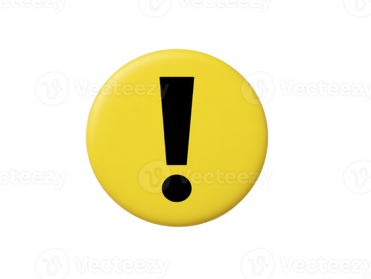 Bright yellow button with black exclamation mark symbol, conveying sense of alertness and attention. This design is simple yet effective for warning or notification purposes png