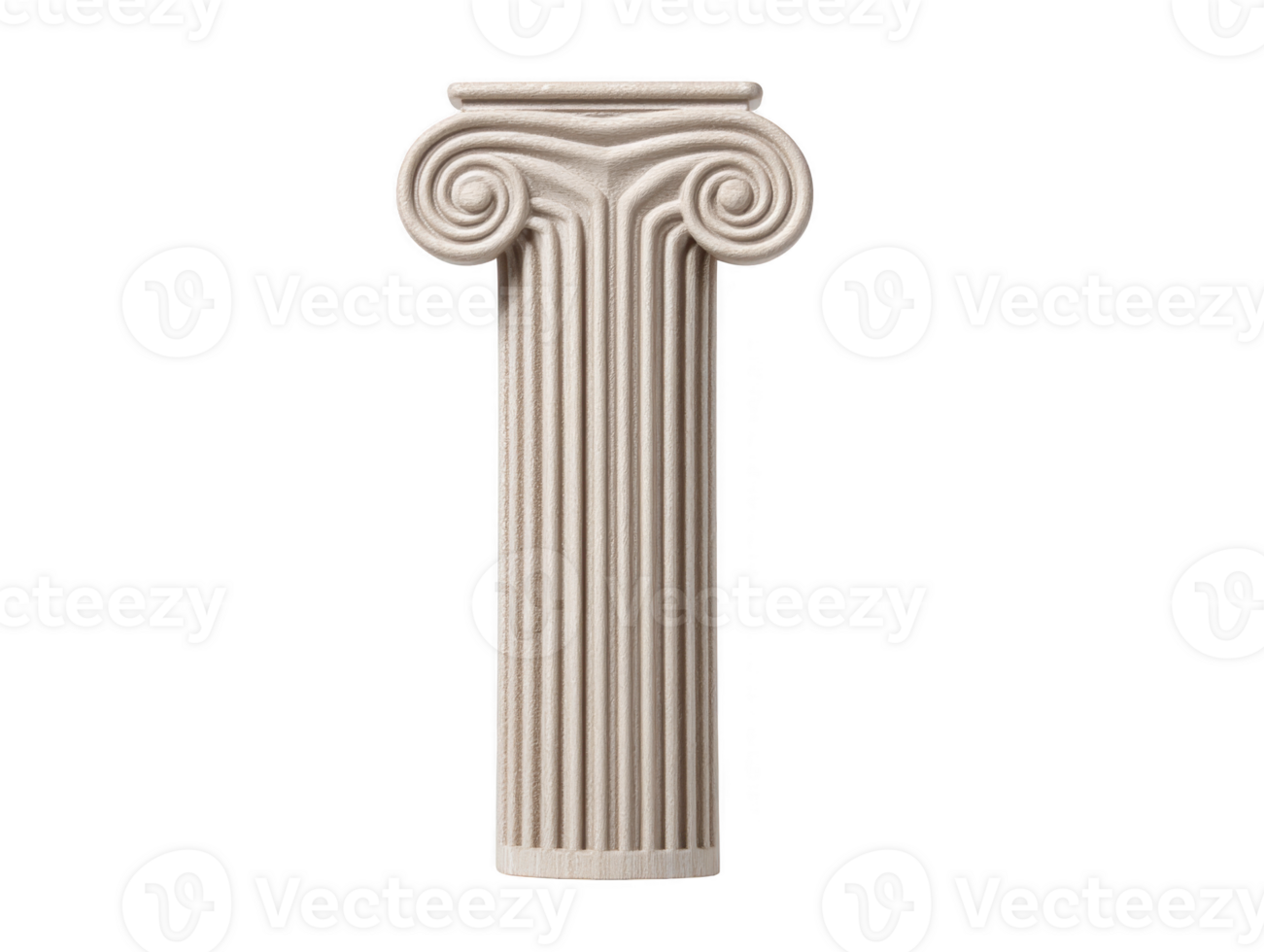 Decorative column with classic design featuring intricate scrolls and vertical grooves, perfect for adding elegance to any space. This piece embodies timeless architecture and artistry png