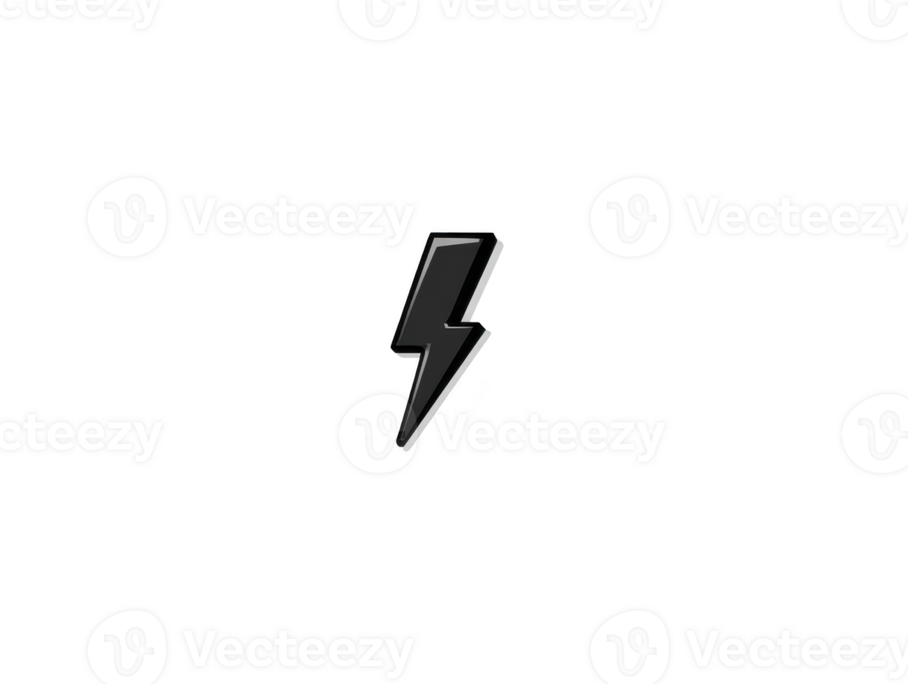 Bold lightning bolt icon, symbolizing energy and power, stands out against simple background. This graphic element can be used in various designs to convey dynamism and excitement png