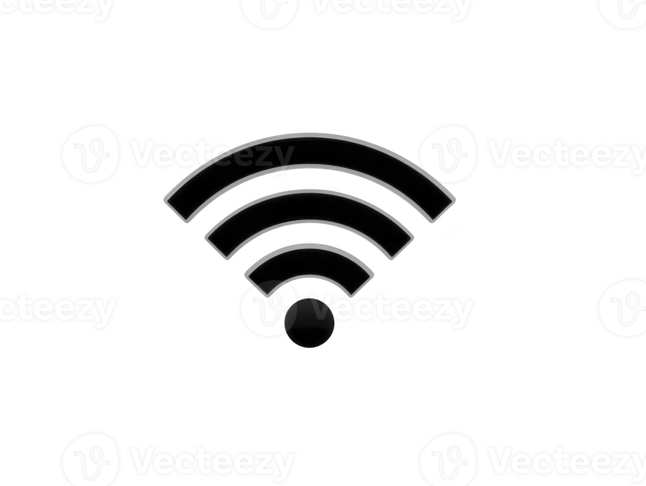 Wireless signal icon representing connectivity and internet access. This symbol is commonly used in technology and communication contexts, conveying idea of network availability and strength png