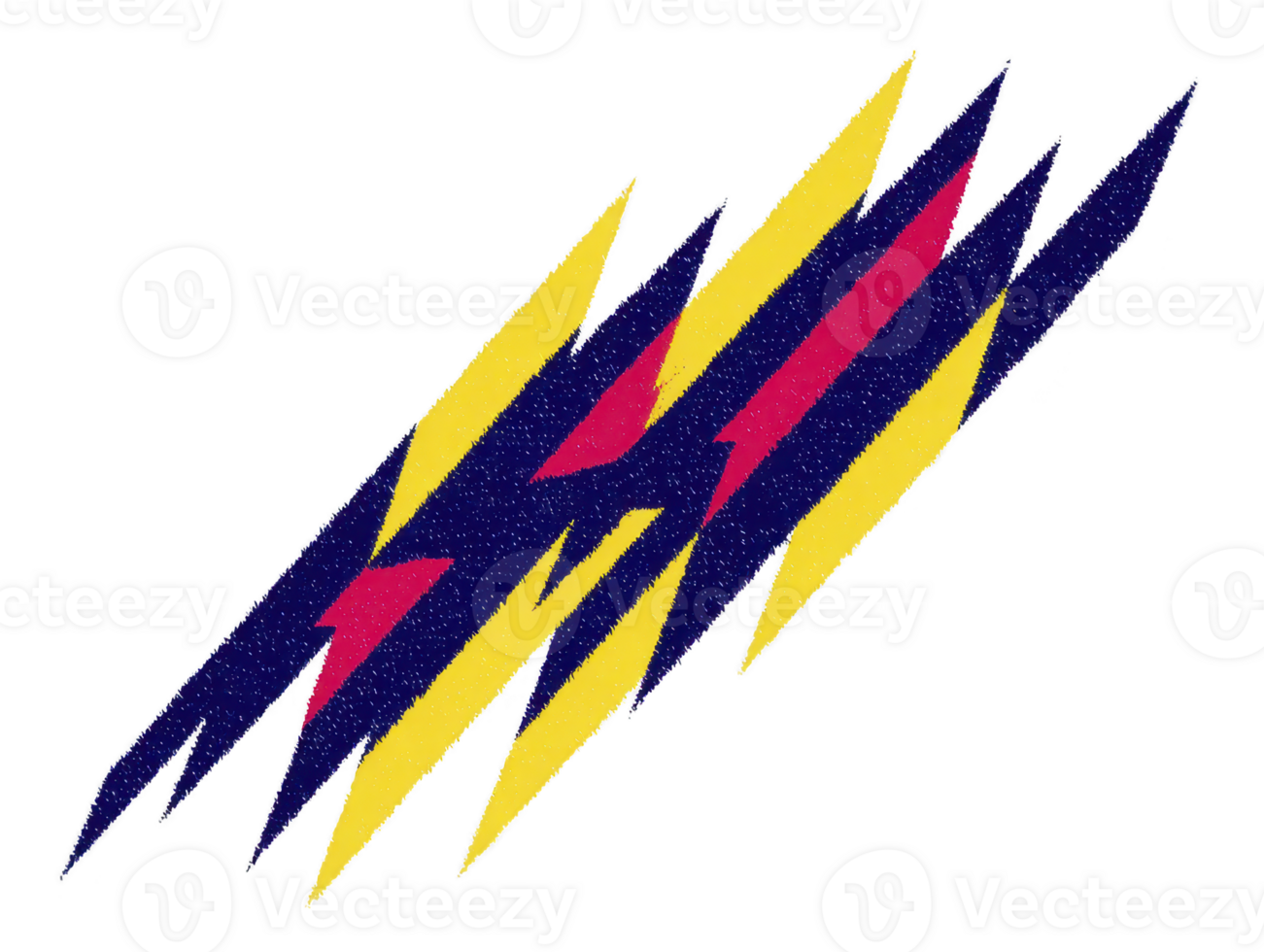 This features vibrant abstract design with sharp, angular shapes blue, yellow, and red colors, creating dynamic and energetic visual effect. contrasting colors and jagged lines evoke sense png