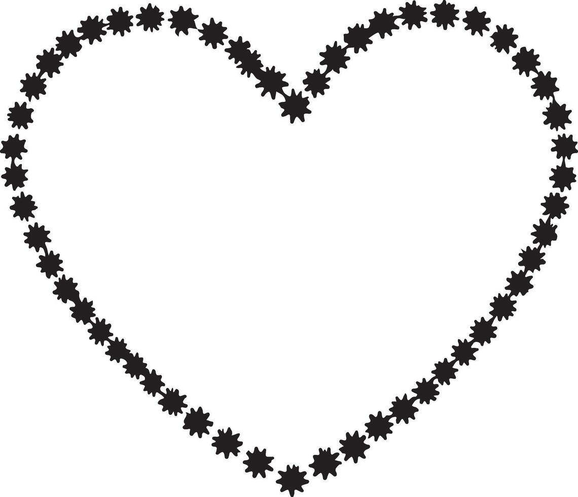 A minimalist heart outline with a heartbeat line passing through it vector