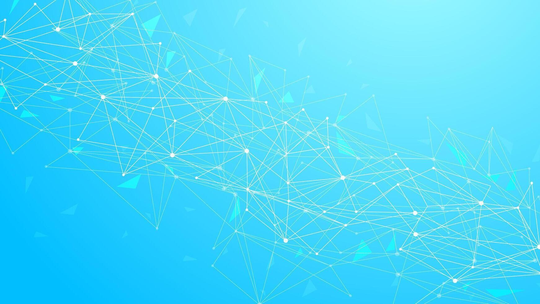 molecule DNA Structure, biology wireframe with polygon with connections in blue background template vector