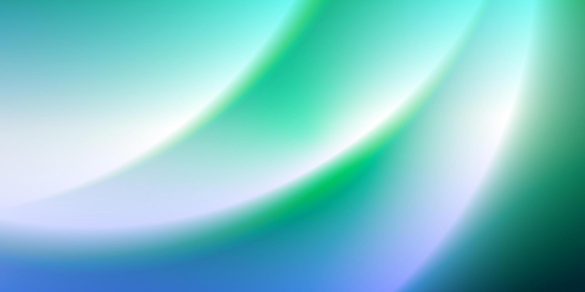 Abstract green and blue gradient background with white flowing lines vector