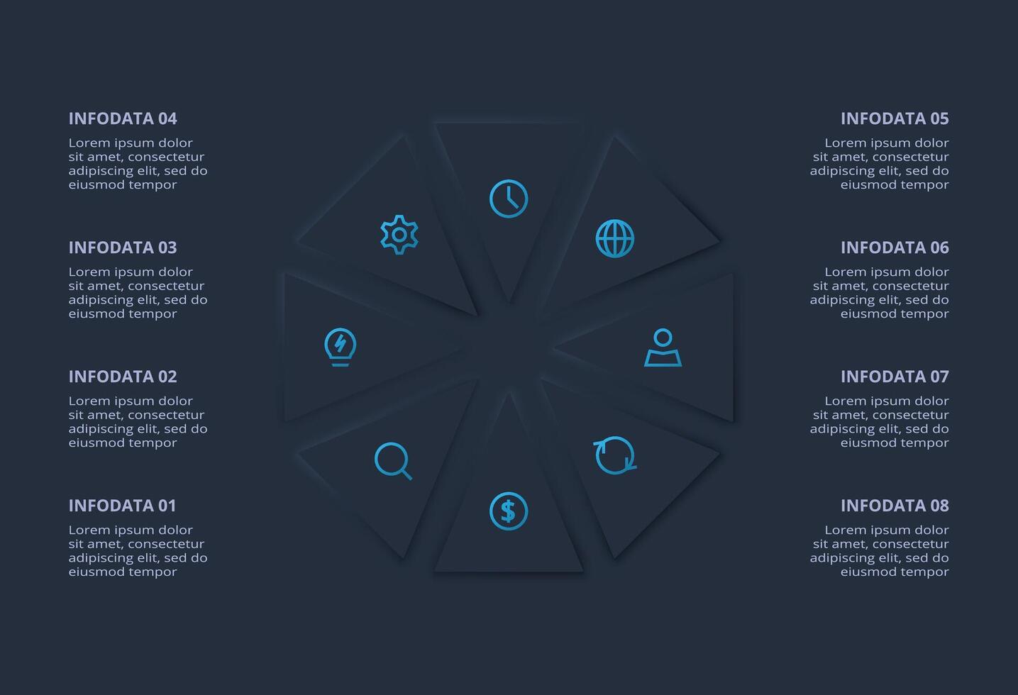 Infographic visual with data points icons vector