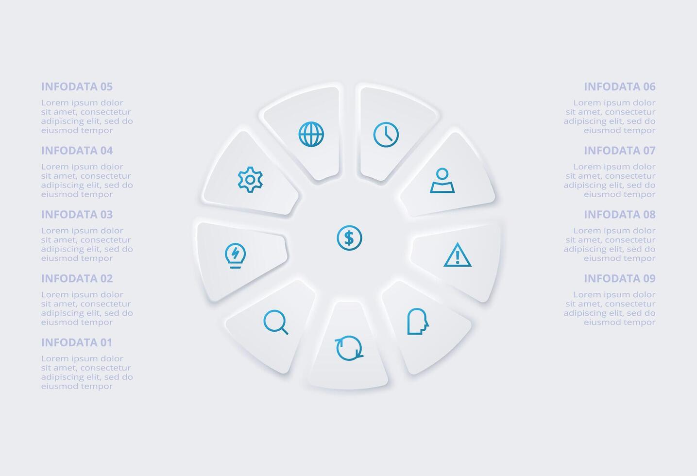 Circular infographic with icons and text vector