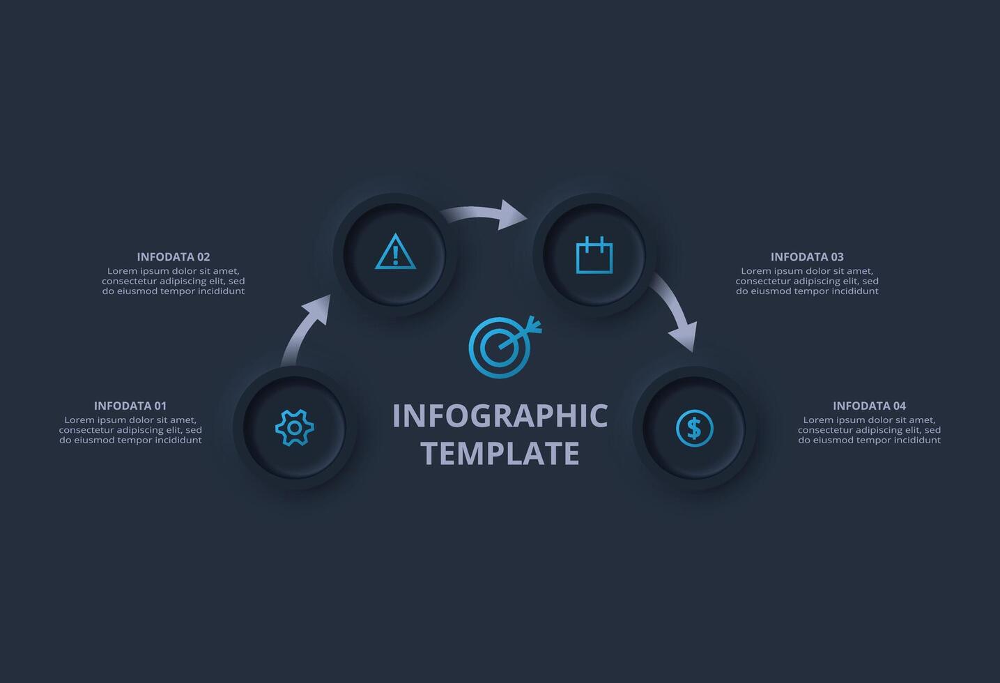 Infographic template with data points vector