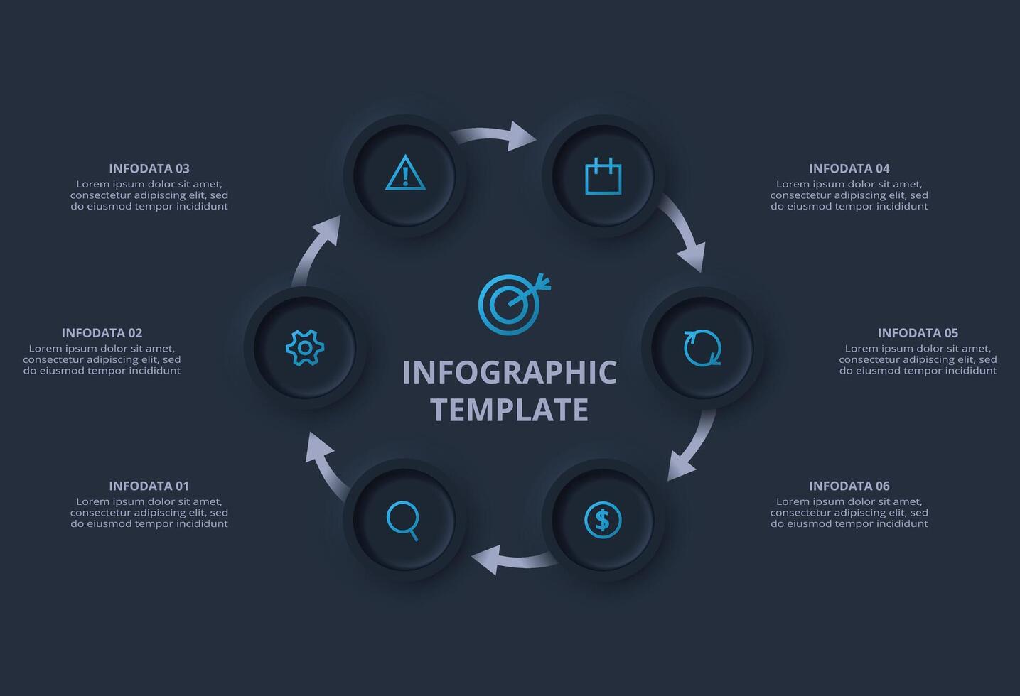 Infographic template with circular design elements vector