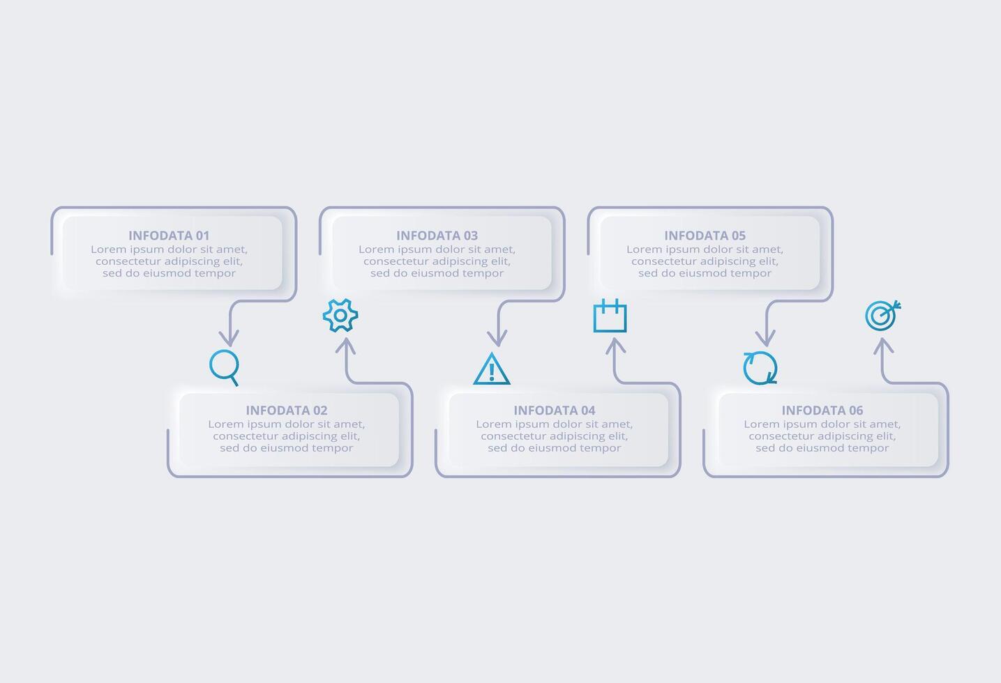 Flowchart infographic with data elements and icons vector