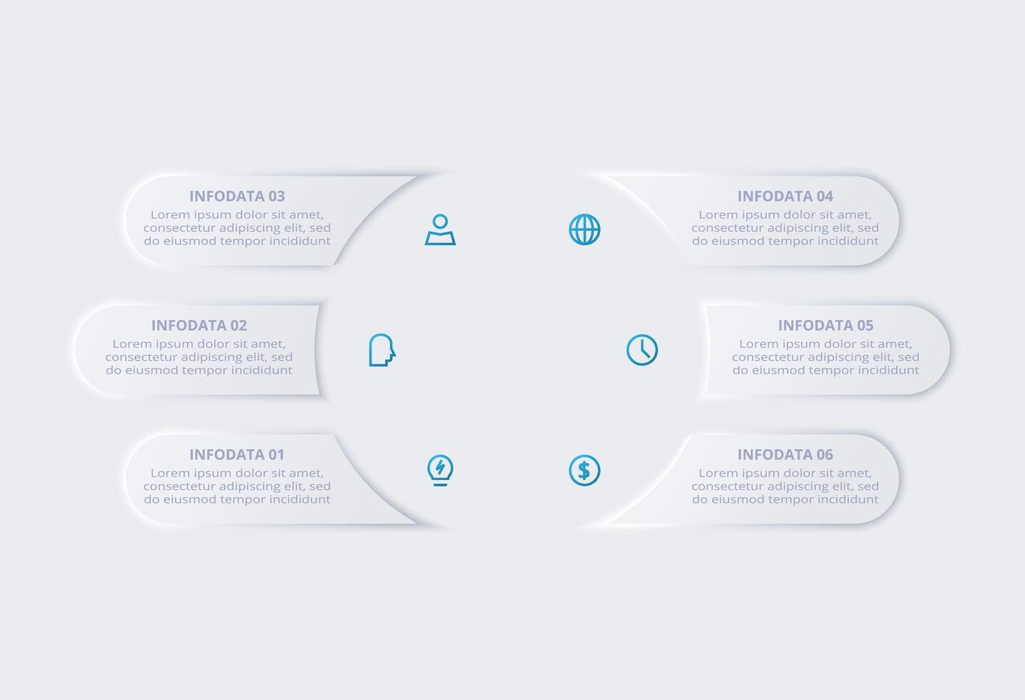 Infographic with six information data sections vector
