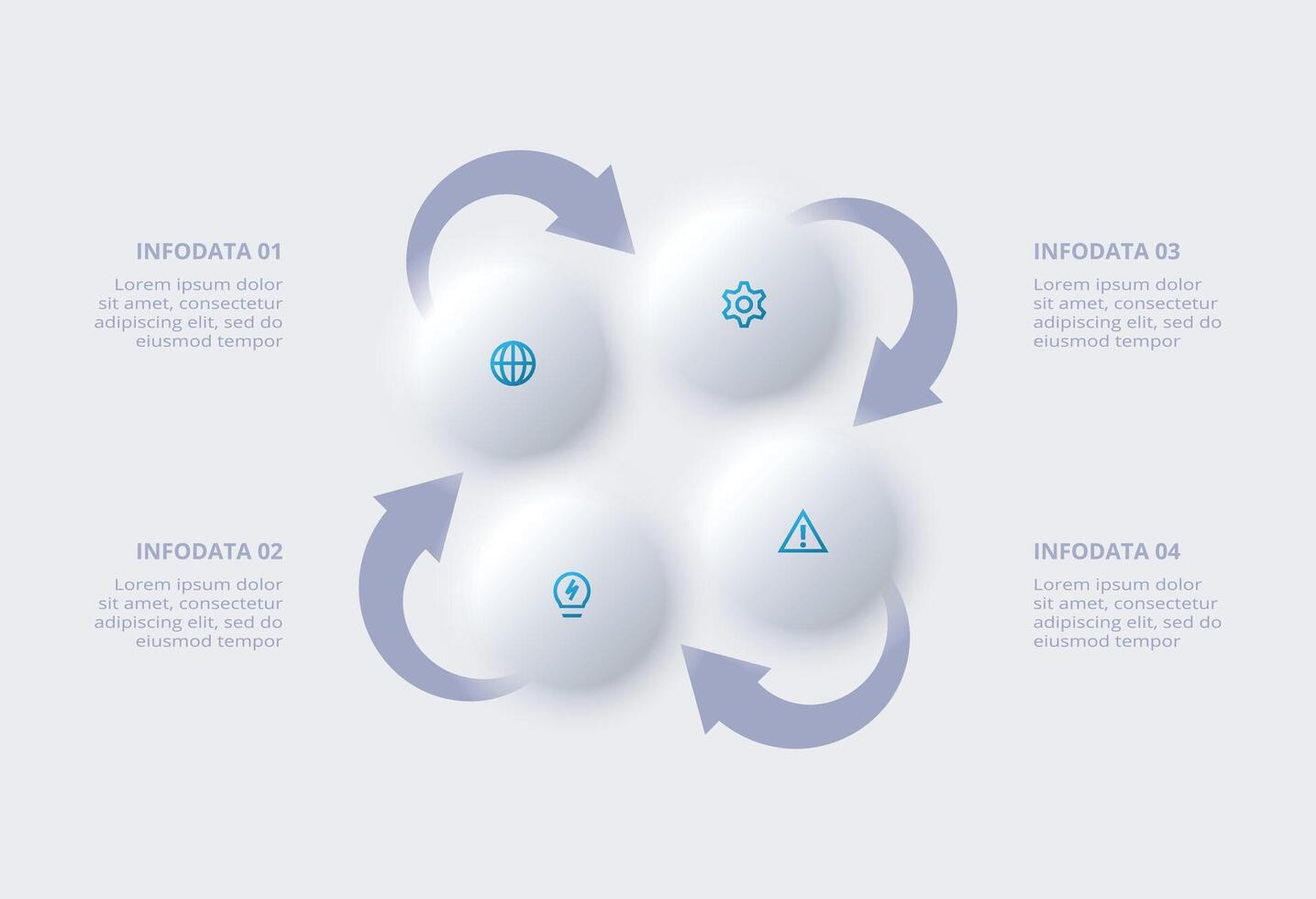 Infographic illustrating data info sections. vector