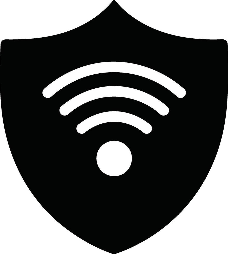 Secure WiFi Connection Shield Icon. vector