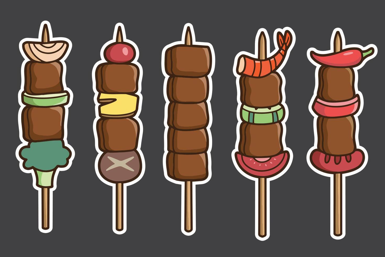 set skewer good for sticker, badge, element design, print design, icon, etc vector