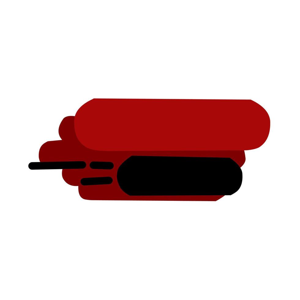 Dynamic, abstract title or lower third graphic. Features layered, rounded shapes in dark red and black with horizontal motion lines, creating a bold, flowing, and modern design element. vector