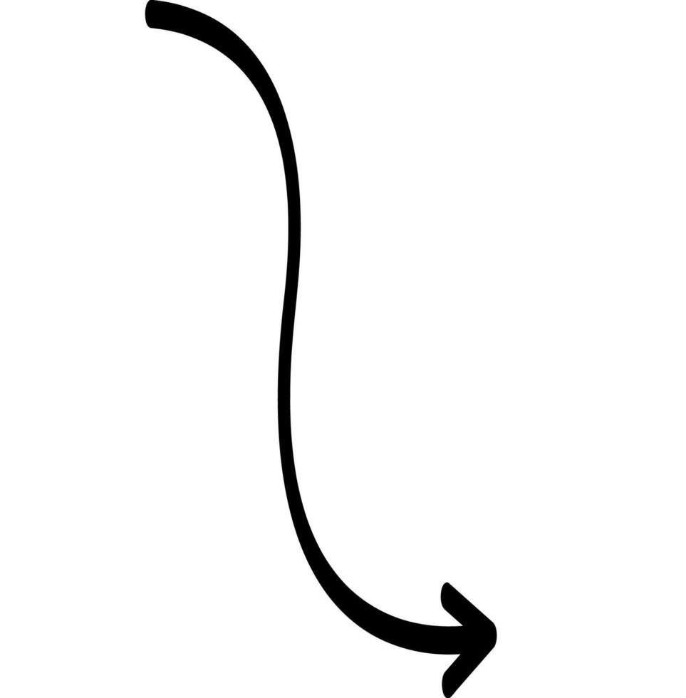 Arrow Line curve Pointer vector
