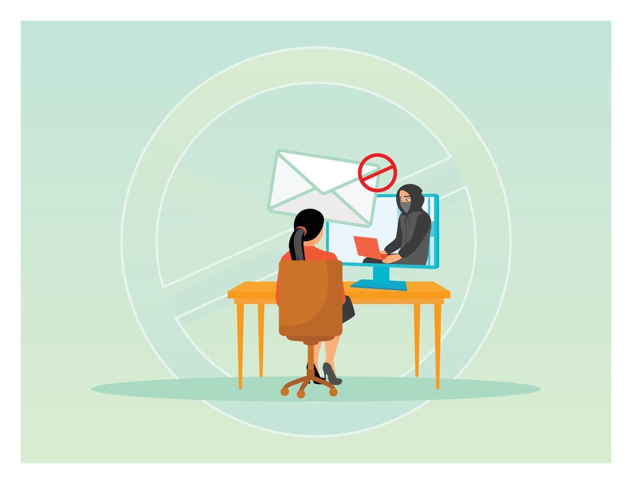 Phishing concept. On screen warning notifications, computer network attacks. vector