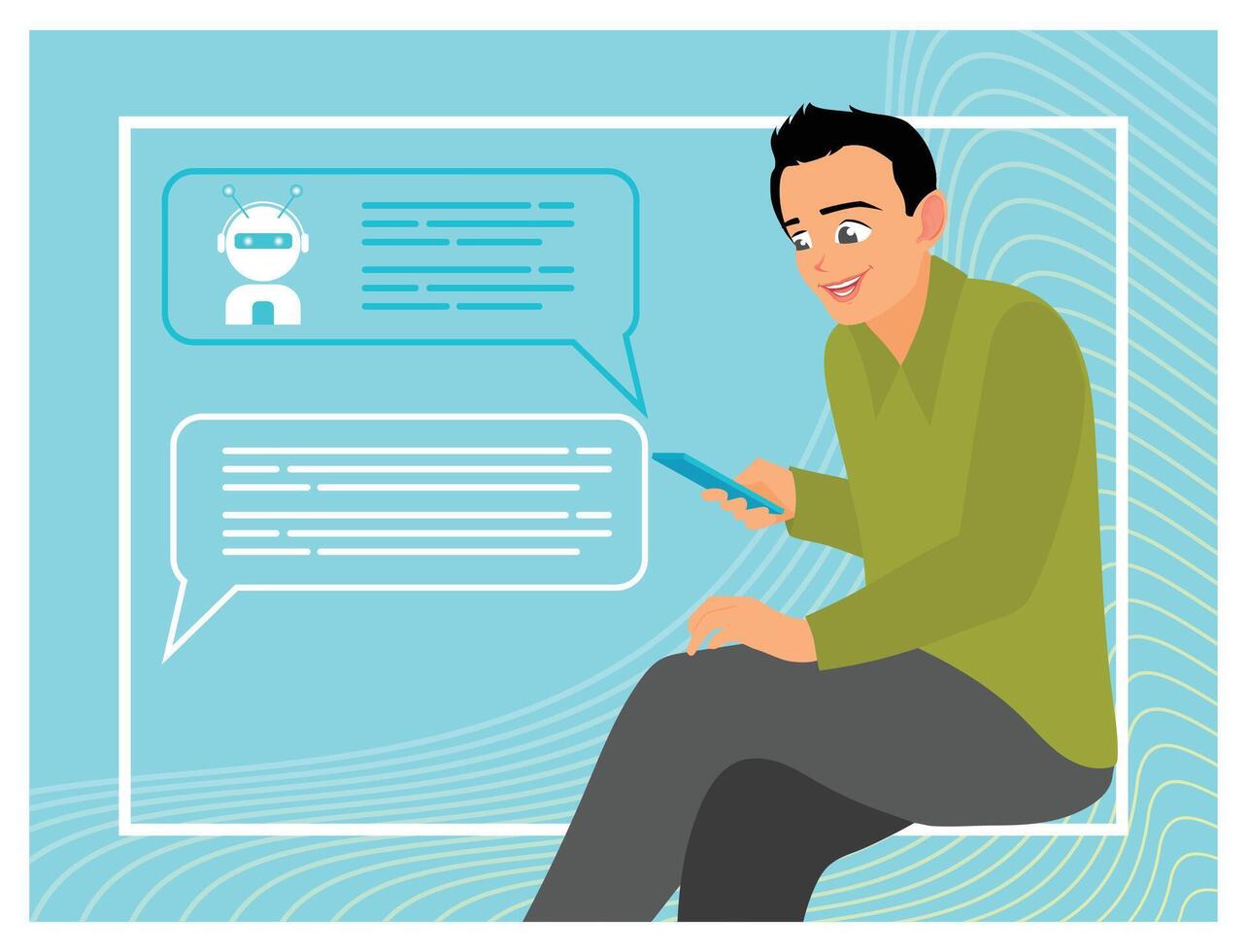 Digital chat bot concept, Chat GPT, AI chat bot automatic answering internet bot application. vector