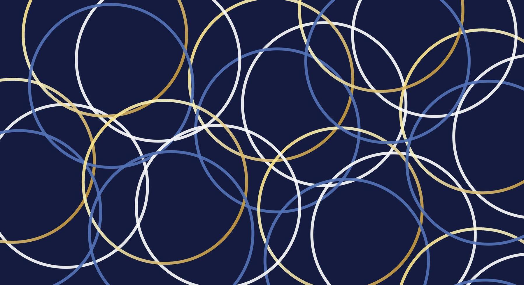 Dark blue background with elegant abstract circle line pattern vector