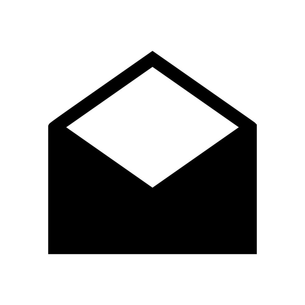 Mail Upload Opened Solid Fill Icon vector