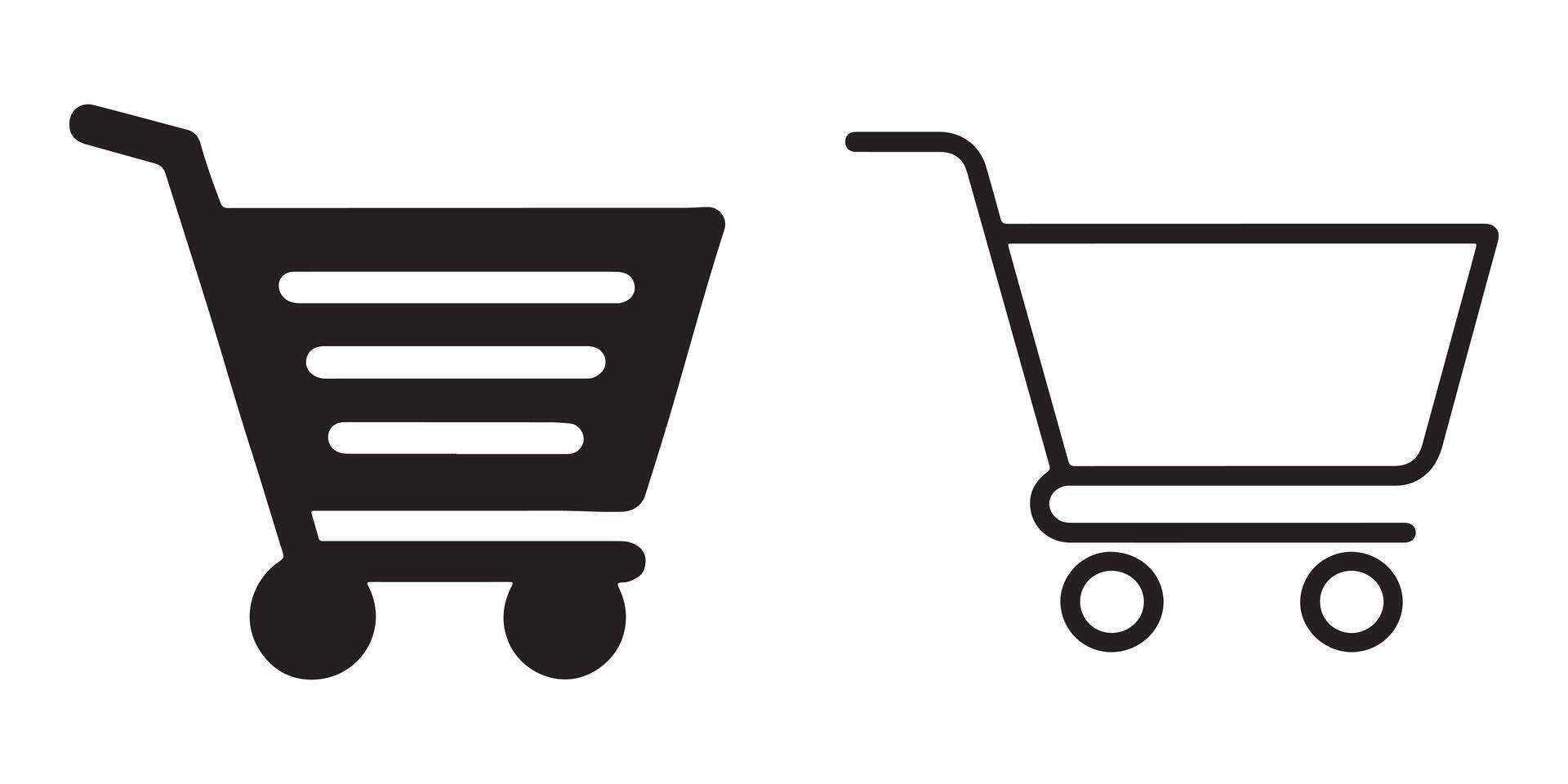 Modern shopping cart icons for online stores and e-commerce applications user interface design vector