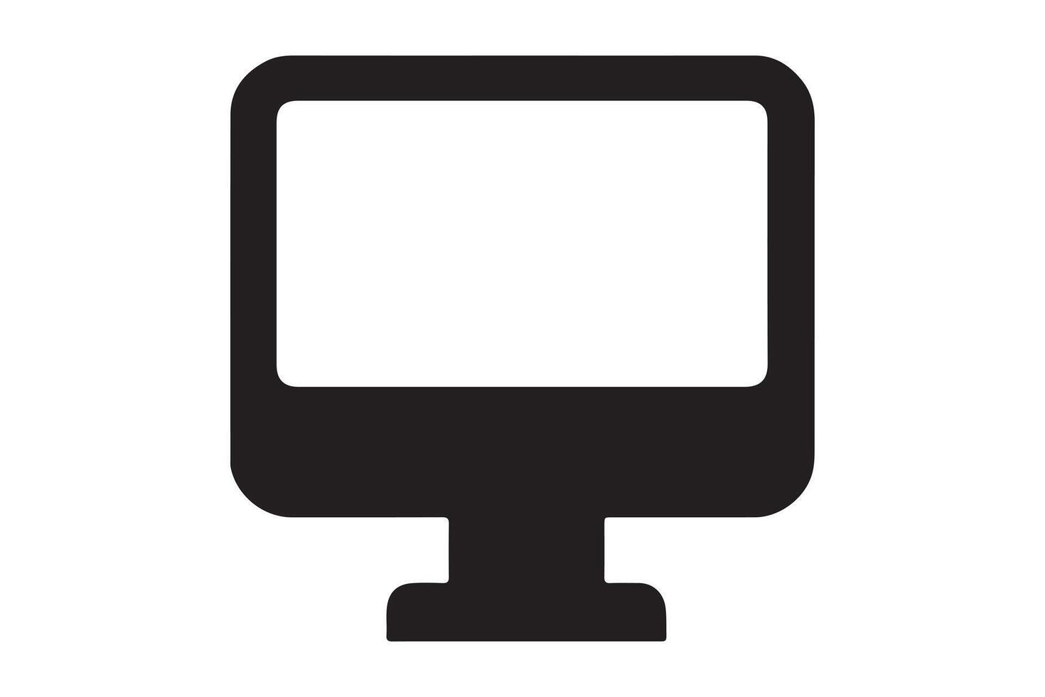 Modern computer screen icon simple flat graphic symbol for technology and digital interfaces vector