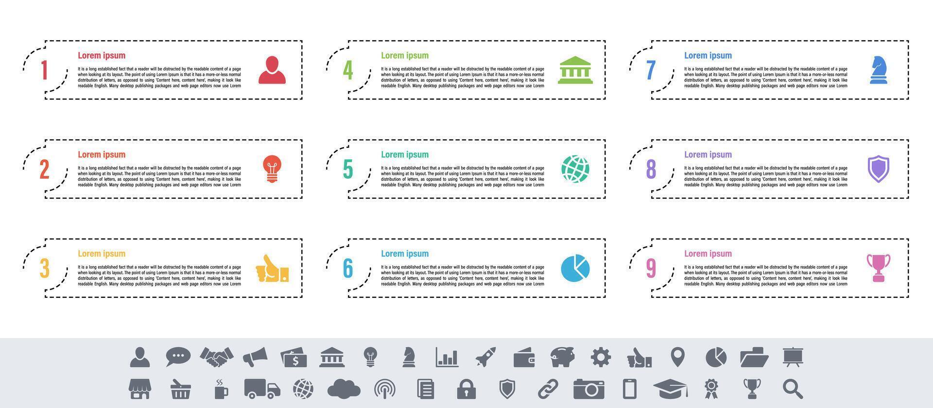Infographic showcasing nine essential steps for business process workflow development vector