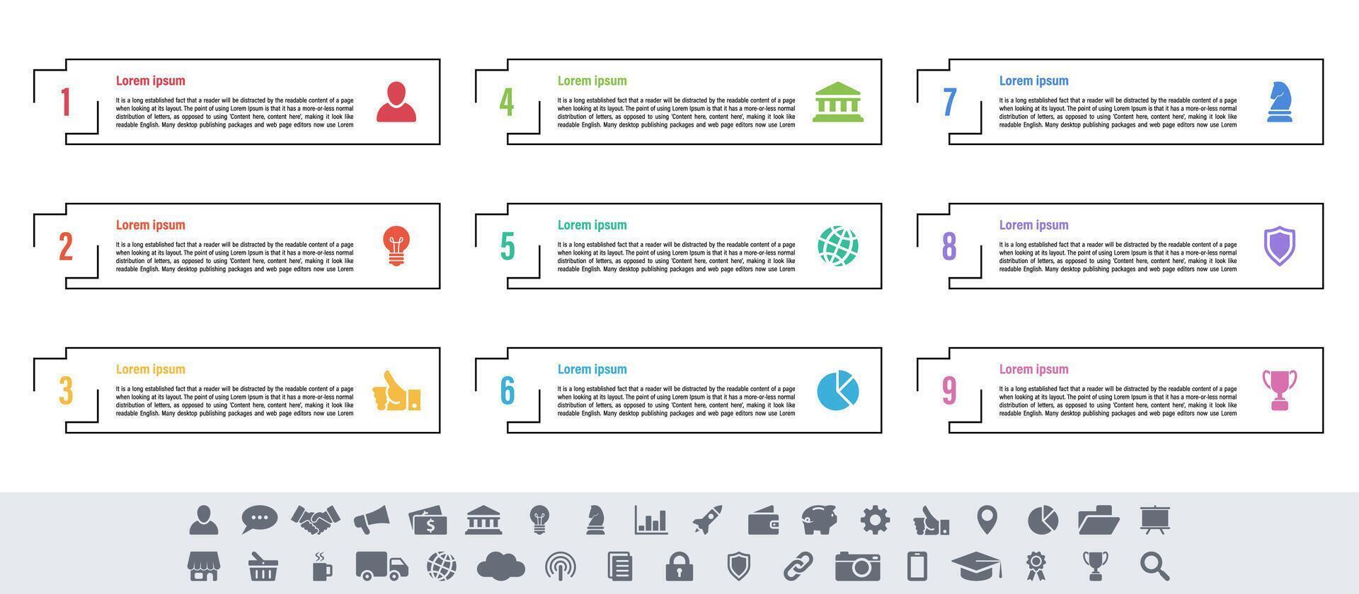 Infographic displaying nine essential steps for business process improvement guide vector