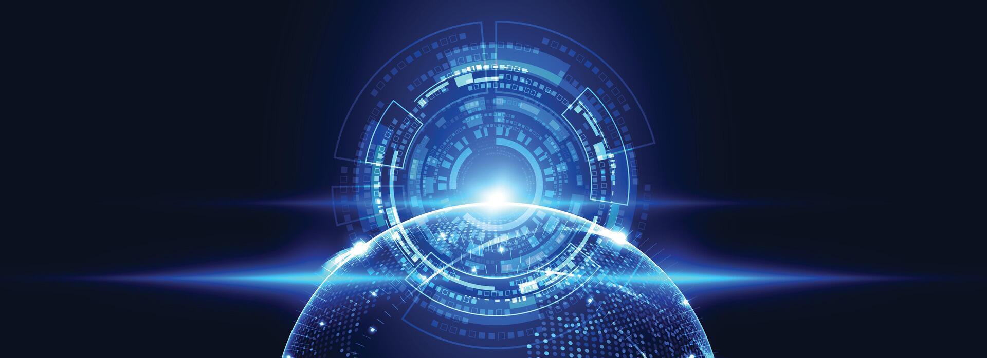 Futuristic digital globe visualization vector