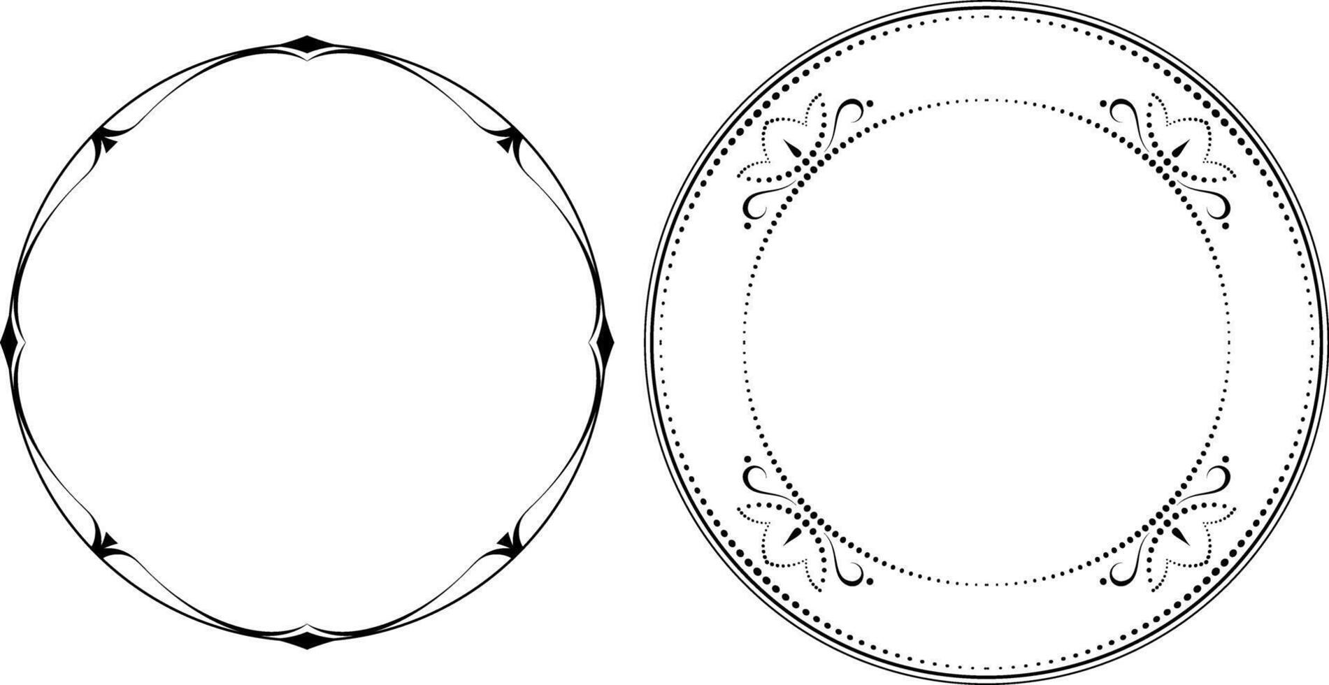 frame collection frames black on a white background , round frames vector