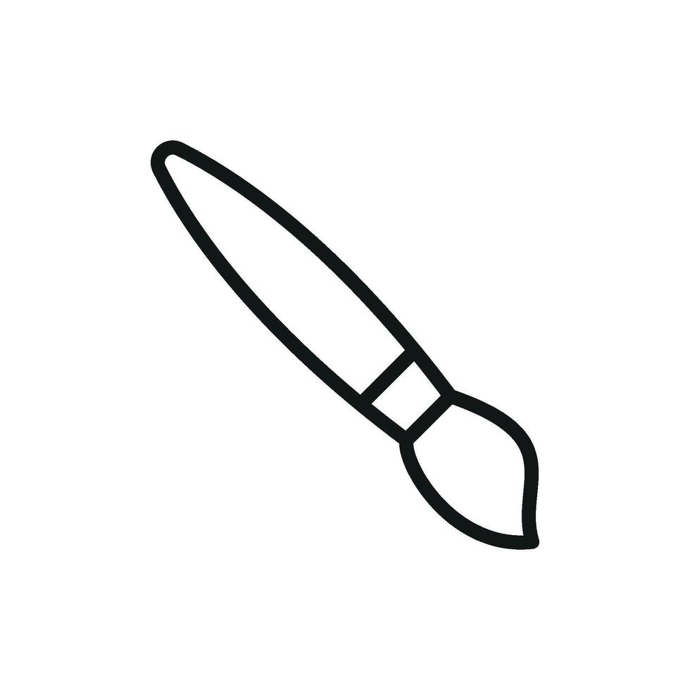 Paintbrush icon in outline style representing creative, hobby, and studio visuals. vector